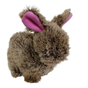 Hug & Luv Brown Plush Bunny Rabbit Pink Ears Stuffed Animal 11‎ Inch